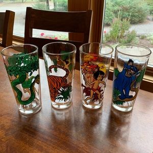 Rare 1970s Disney Jungle Book Pepsi Glasses